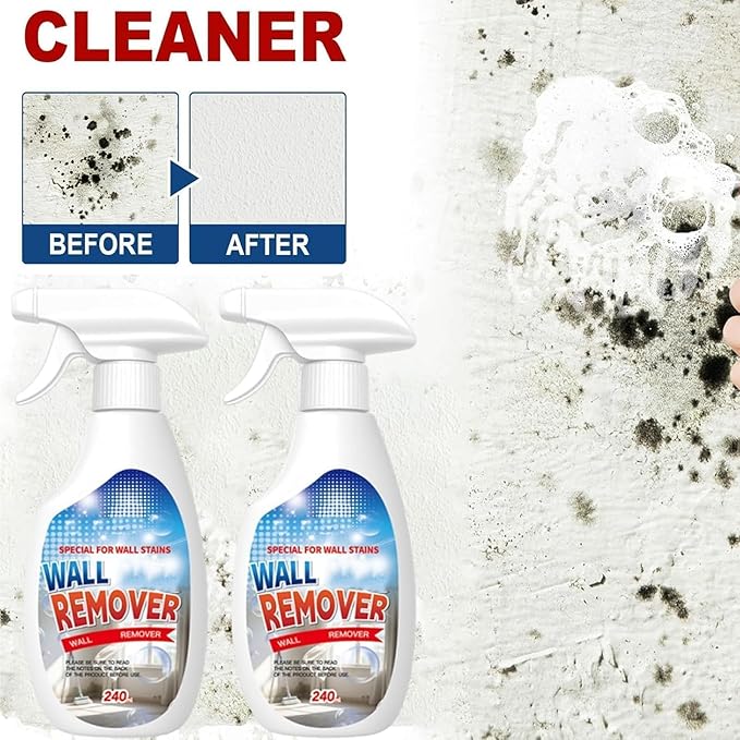8.46 Fl.Oz Wall Cleaner Spray, Highly Effective Removal Spray, Wall Cleaner for Painted Walls, Wood, Tile, Fabric, Bathrooms, Kitchens, Long-Term Protection (2PCS)