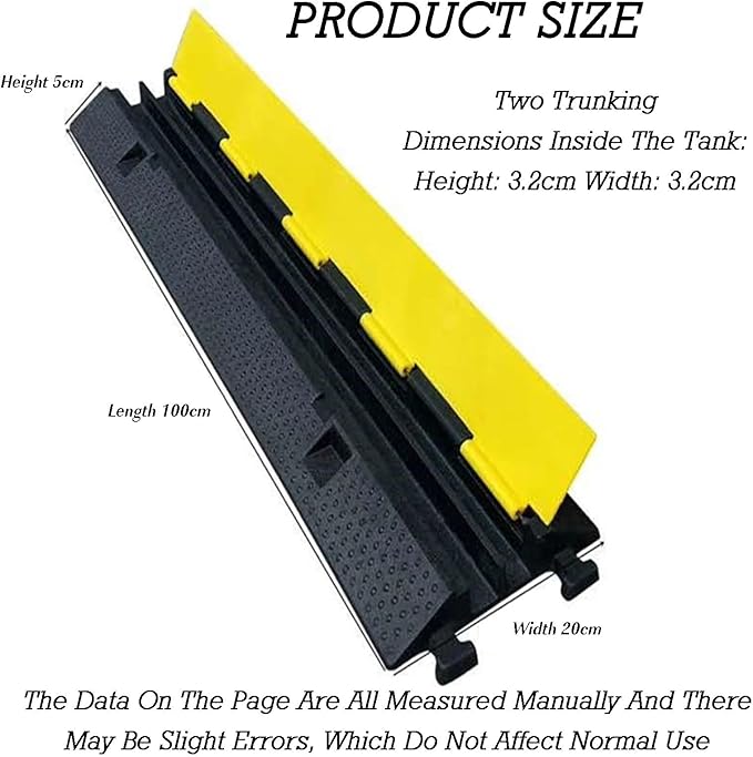 Cable Protector Ramp,Rubber Driveway Modular Heavy Duty Speed,for Garage Gravel Roads Asphalt Concrete