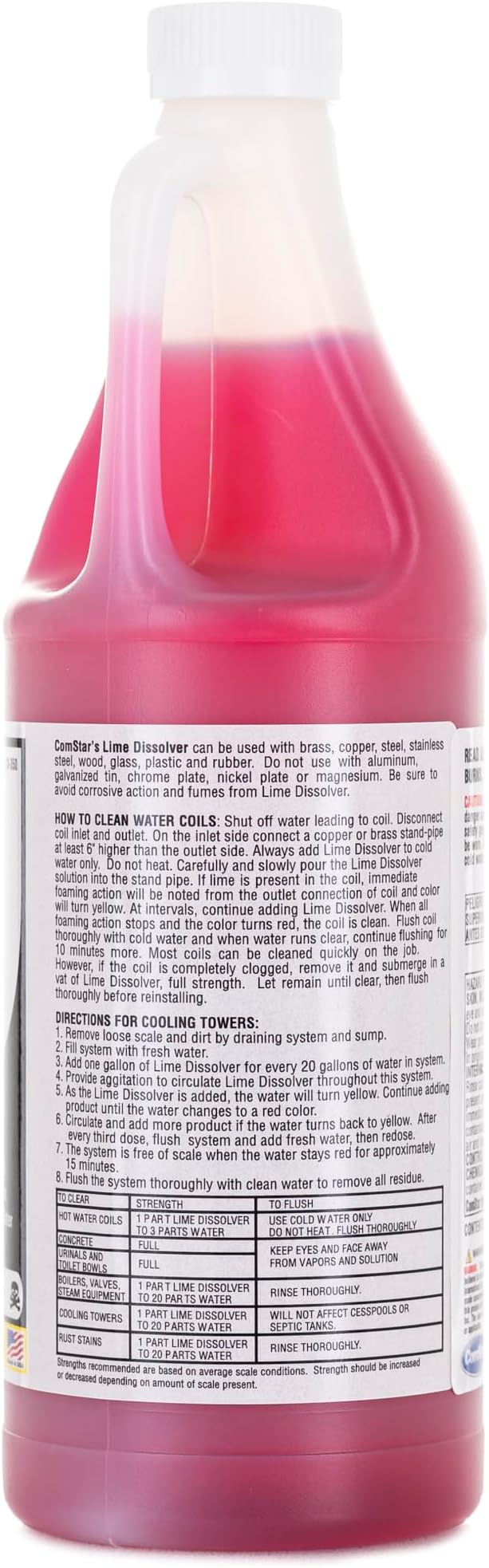 ComStar Lime Dissolver & Scale Remover,1 Quart, Industrial Strength Descaler for Cooling Towers, Boilers, Coils, Urinals, Toilet Bowls, Ice Machines, Lab Equipment, Rust & Stain Cleaner (30-350)