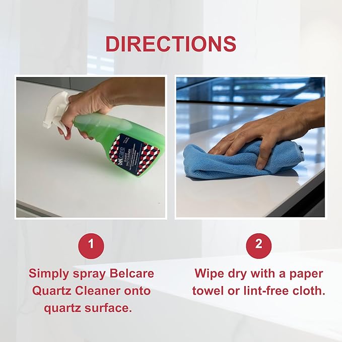 Quartz Countertop Cleaner, Kitchen Spray, Bathroom Vanity Cleaner, ph-Neutral, Streak Free - 17 fl oz