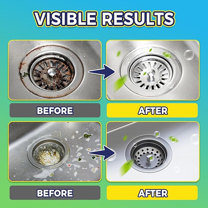Garbage Disposal Cleaner and Deodorizer 25 Pack, Fresh Citrus Foam Sink Cleaner Tablets Fights Grease & Buildup, Garbage Disposal Cleaner Remove Odor, Disposer Freshener For Home Drain Cleaning Care