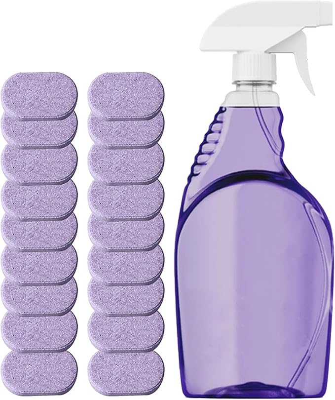 Splash Spray Cleaner Bottle, Kitchen Cleaner Spray with 18PCS Cleaning Tablets Multi Purpose Grease Stain Removal for Oven Kitchen Bathroom..
