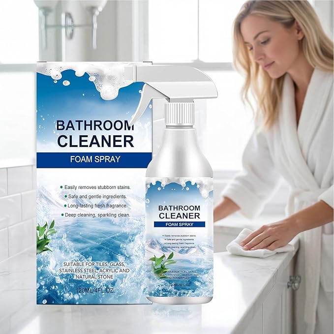 Powerful Foam Cleaner, Hard Water Spray, 1.3x1.3x6.02 Inches Stain Remover with Multipurpose Action, Bathroom Faucet Cleaner, Foaming Cleaners with Easy Spray, Home Tile for Deep Cleaning