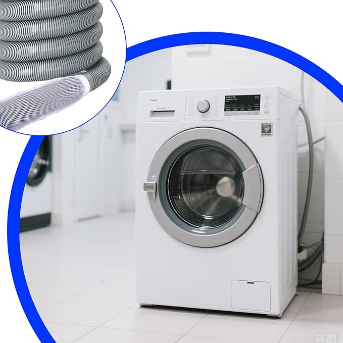 3 Pcs Lint Traps for Washing Machine Hose,Washer Hose Lints Trap Mesh with 3 Cable Ties Washing Machine Lint Traps for Drain Hoses,White