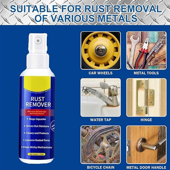 Rust Remover, 2026 Upgrade Rust Remover for Metal, Anti-Rust Lubricant Spray,Multi-Purpose Lubricant Rust Remover Spray For Vehicles, Tools, Chains (3set)