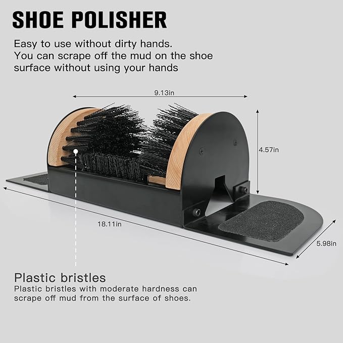 MAXIMILIAN Boot Scraper Outdoor Shoe Brush with Flaps Boot Scrubber Cleaning Heavy-Duty Shoe Cleaner Footwear Cleaning Tool for Mud, Dirt, and Snow