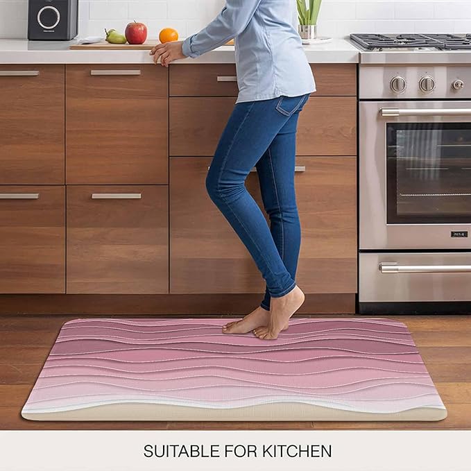 Ocean Waves Doormat Abstract Spray Beach Non Slip Low Profile Rubber Door Mat Washable Absorbent Indoor Front Door Mat Entryway Rug Entrance Carpet 20x31.5 Inch