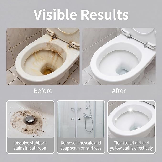Bathroom Descaler Foam Cleaner Spray, Foaming Bathroom Cleaner for Limescale Remover, Hard Water Stain & Soap Scum Remover, Multi Surface Bathroom Cleaner for Shower,Glass Door, Sink & Faucet ﻿ (3pcs)