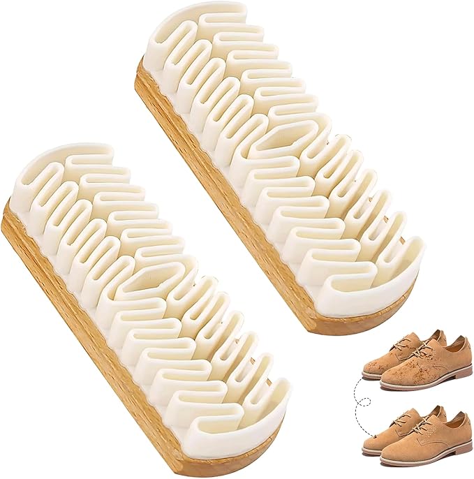 2PCS Suede Shoe Brush and Eraser,Rubber Polish Eraser with Soft Bristle Brush,Soft Suede Shoe Brush Cleaner,Soft Crepe TPR Cleaning Eraser for Sneakers, Leather, and Suede, Stain Removal