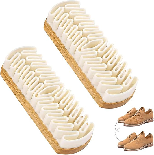 2PCS Suede Shoe Brush and Eraser,Rubber Polish Eraser with Soft Bristle Brush,Soft Suede Shoe Brush Cleaner,Soft Crepe TPR Cleaning Eraser for Sneakers, Leather, and Suede, Stain Removal