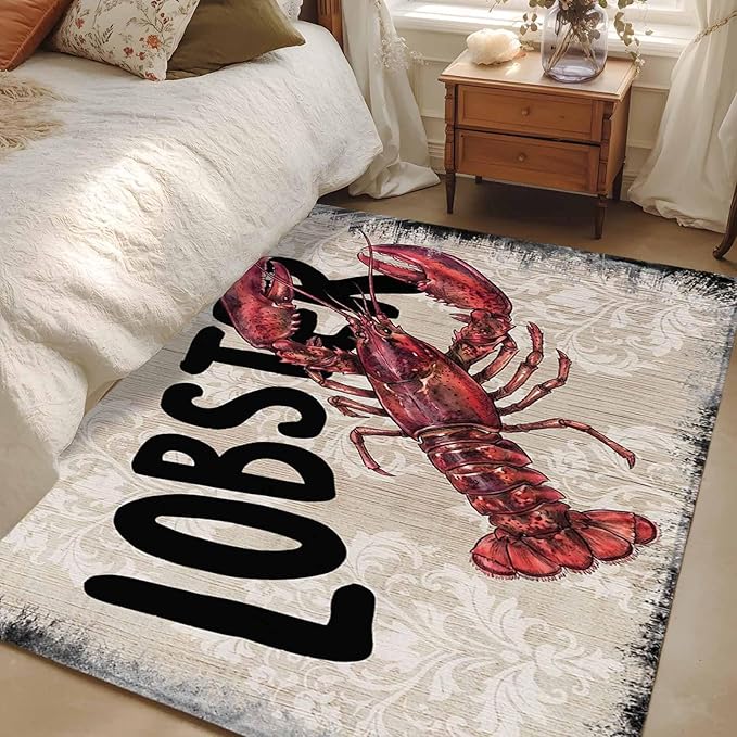 Nautical Ocean Wood Texture 4'x6' Area Rugs, Washable Area Rugs Non-Slip Indoor Floor Mats Carpet for Living Room Bedroom Dining Room