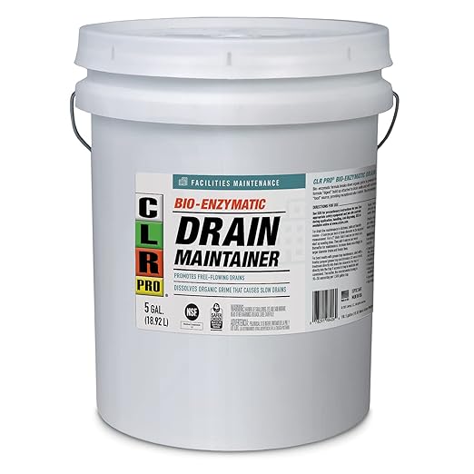 CLR PRO Commercial Drain Maintainer and Grease Trap Treatment, Preventative Maintenance Bio Enzyme Formula, Reduces Odor and Breaks Down Grease, 5 Gallon Pail