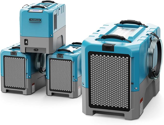 ALORAIR 180 Pint Commercial Dehumidifier with Pump for Basements Warehouse & Job Sites, Large Space Crawl Space Dehumidifier for Water Damage Restoration, 5 Years Limited Warranty, (Pack of 4)