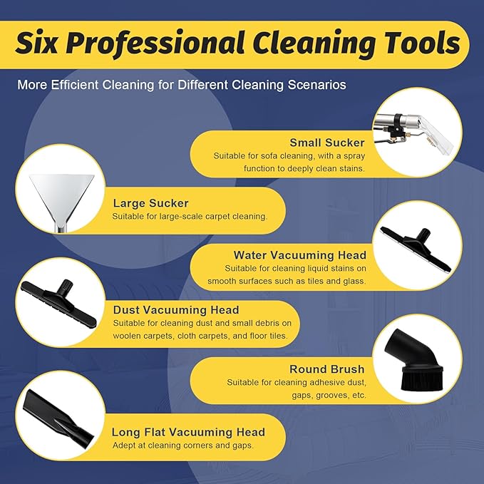 40L/11Gal Commercial Cleaning Machine, Portable 2 in 1 Multi-Purpose Wet Dry Vacuum Cleaner Extractor 110V 1034W Vacuum Extractor Dust Cleaner with Universal Wheels (40L)