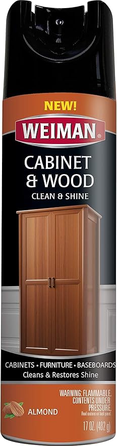 Weiman Cabinet & Furniture Polish - 17 Ounce - Aerosol Protect Clean Polish Wax Your Wood Tables Chairs Cabinets