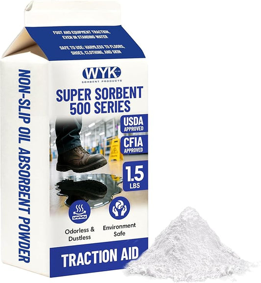 WYK 2 Quart Super Sorbent 2000 Series – Industrial Oil Absorbent Granules & Traction Agent for Spills, Leaks and Safety Maintenance – Fast-Acting Spill Absorber – BLUE Super Sorbent