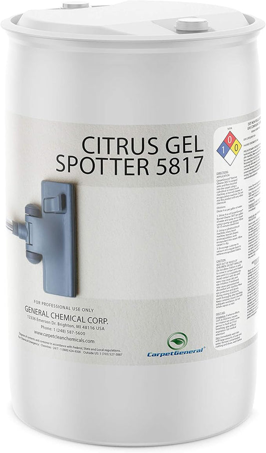 Citrus Gel Spotter 5817 - Multi-Surface Carpet Stain Remover and Spot Cleaner Treatment - Residential and Commercial Use - For Heavy-Duty Stain Cleaning - Pro Grade - 55 Gallon Drum