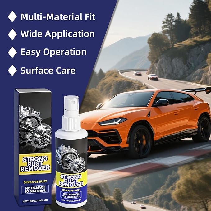 Heavy Duty Rust Remover Spray for Metal - Multipurpose Rust Stain Cleaner for Vehicles, Tools, and Chains - Effective Iron Out Rust Treatment
