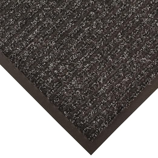 Notrax Heritage Rib™ Commercial Indoor Door Mat Office Rugs – 3' x 10' Charcoal Front Door Mat with Double Rib 22oz Yarn, Non-Slip Vinyl Backing – Durable Entryway Rug Made in The USA – 117S0310CH