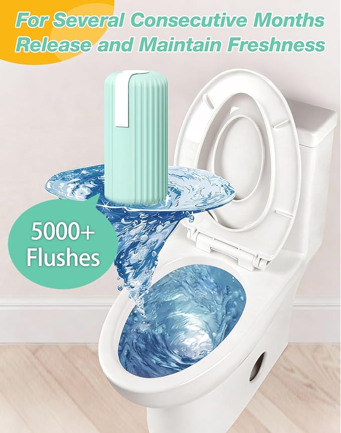 Toilet Cleaner - Hands-Free Automatic Toilet Tank Cleaner - Long-Lasting Hard Water Descaler Septic Safe & Chemical-Free for Home & Commercial Use (2)