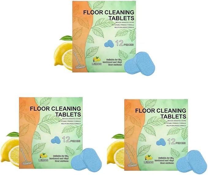 Floor Cleaning Tablet, 36pcs Floor Cleaner Tablets For Mopping, Deep Cleans For Multiple Hard Floors, Suitable With All Robot Vacuums With Mopping And Cordless Wet/Dry Vacuum Mop Cleaner Lemon Scent