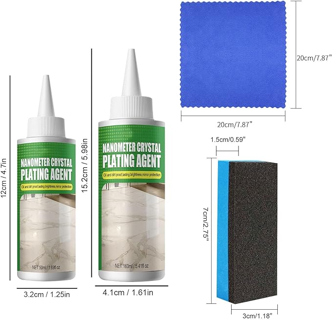 Tiles Scratch Remover Polish Solution with Applicators Sponge Cleaning Cloth for Kitchen Countertop Floor Restorations Ceramic Tiles Restorer with Sponge Brush Tiles Scratch Repair Tools
