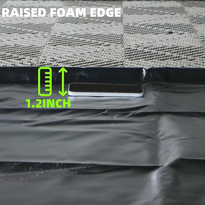 Garage Floor Mat 8'6" x 22' Heavy-Duty Waterproof, Non-Slip PVC Parking Mat, All-Weather Car Containment Mat for Oil, Snow & Dirt Floor Protection Includes Squeegee for Easy Cleanup
