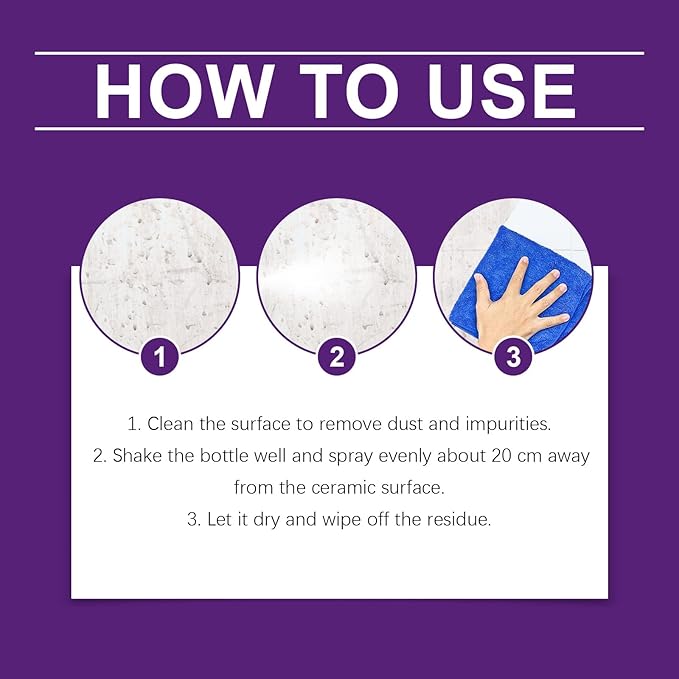 Home Ceramic Coating Spray for Stainless Steel, Glass & Countertops – Long-Lasting Sealant & Protector to Repel Fingerprints, Grime & Stains for Kitchen & Bathroom Surfaces