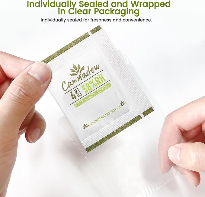58% RH 4Gram (15 Pack) Two-Way Humidity Control Packets– Humidity Packs & Humidity Absorber for Storage, Hydration Packets in Resealable Bag