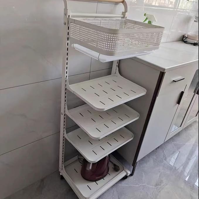 Kitchen Counter Shelf nizer for Pots Pans Plates Food and Microwave Drawer & Cupboard Storage Rack with Brackets Black