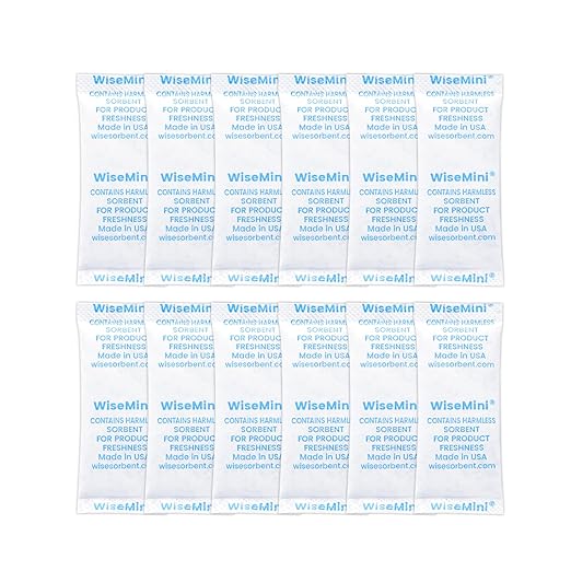Wisesorb 500pcs 5 Gram Food Safe Desiccant Packs, Premium Silica Gel Packets, Desiccant Moisture Absorbers for Storage