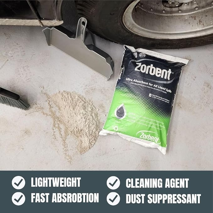 Zorbent Oil Spill Absorbent | 70 Bag Skid | Absorbs up to 6 Gallons of Liquid Per Bag. Non-Toxic, Low-Dust, with Cleaning Agent. For Fast Industrial and Commercial Spill Cleanup.