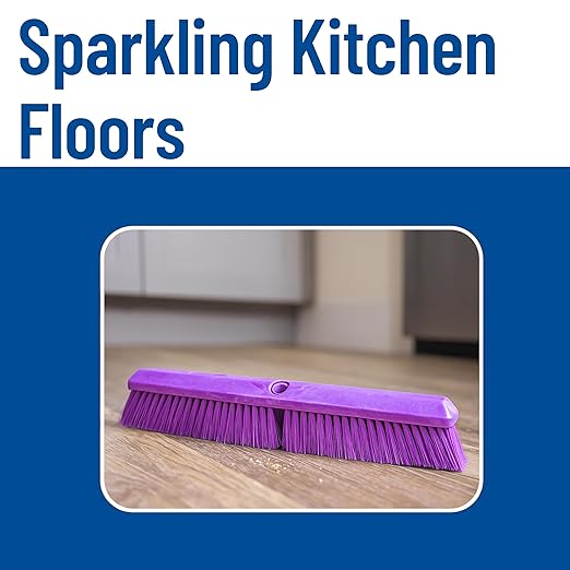 SPARTA 41890EC68 Omni Sweep Plastic Push Broom Head, Heavy Duty, Industrial Broom with Color Code System for Outdoor, Indoor, Concrete, Patio, Kitchen, Bathroom, 18 Inches, Purple, (Pack of 12)