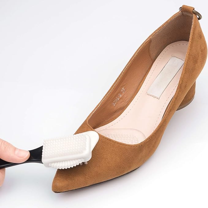 2 Sets of Suede Brush Brush & Nubuck 2 Pieces 4-Way Brush + 4 Eraser, Premium Shoe Cleaner Kit