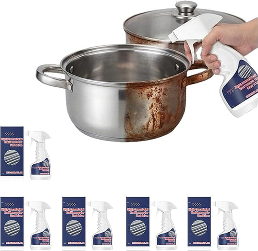 RAINPOT Rust Remover Spray for Metal, Highly Concentrated Steel Rust Remover Heavy Duty Metal Cleaner, Fast-Acting Rust Stain Remover for Automotive Parts Tools Stainless Steel (5 PCS)