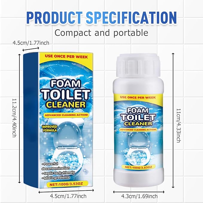 Eadwe Foam Toilet Cleaner, 2025 Upgrade Toilet Bowl Cleaner, Advanced Bathroom Cleaner for Home, Non-Toxic Toilets Cleaning Powder with Families (3)