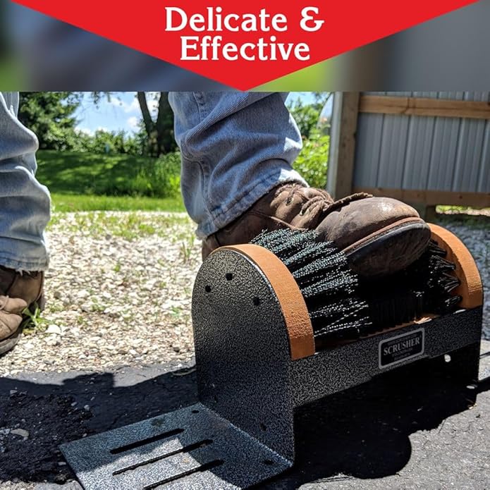 Scrusher Big Boot Cleaner - Extra Wide Heavy Duty Boot Brush/Shoe Cleaner, Weather Resistant Steel Frame, Made in The USA