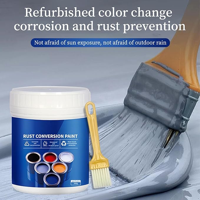 Rust Gel Rust Converter - 35.3 Fl Oz, Rust Remover for Metal, Anti Rust Paint with Brush, Eliminates Oxides from Aluminum, Cast Iron, and Steel (White,35.3 Fl Oz)