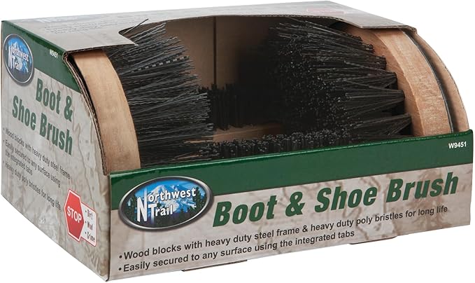 Performance Tool W9451 Boot Brush Cleaner Floor Mount With Hardware Indoor / Outdoor 4.7 x 9.5 x 6.5-Inches