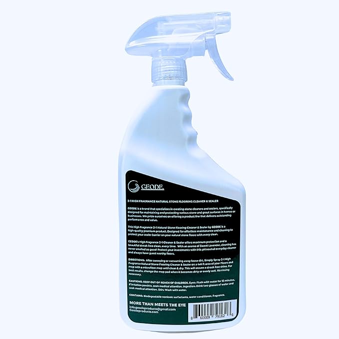 GEODE 2-in-1 Floor Cleaner and Sealer - Lavender Scented High Fragrance Solution for Mopping - Ideal for Marble and Natural Stone Surfaces - Premium cleaner and Sealer for floors.