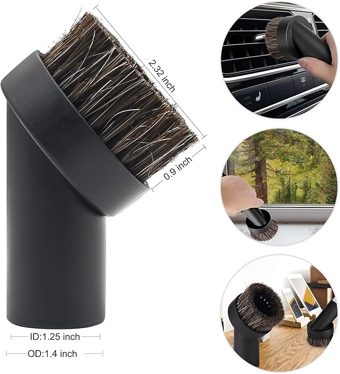 8 Pcs Vacuum Attachments for Shop Vac Accessories - 2 1/2" to 1 1/4" and 1 7/8" to 1" Universal Vacuum Hose Adapter, 1 1/4" Vacuum Floor Brush Attachment Crevice Tool Vacuum Cleaner Accessories