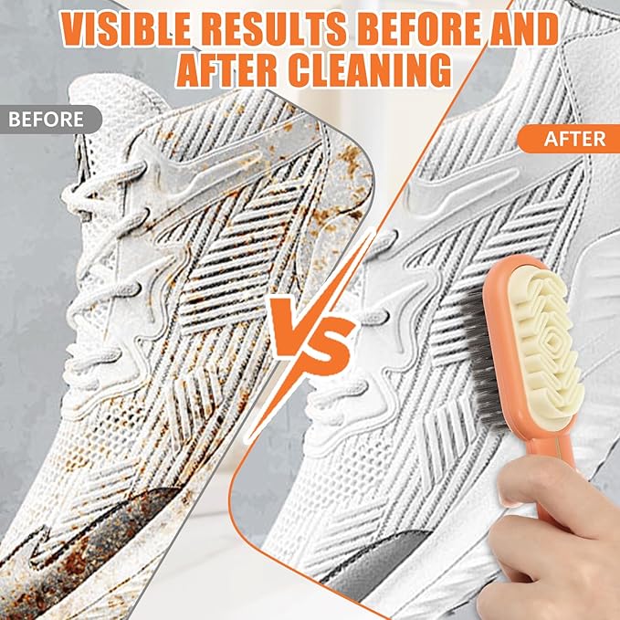 2 in 1 Scrub Suede Shoe Brush, Rubber Polish Eraser, Multifunctional Suedes Eraser Cleaner for Suede Cleaner and Nubuck Brush (Orange)