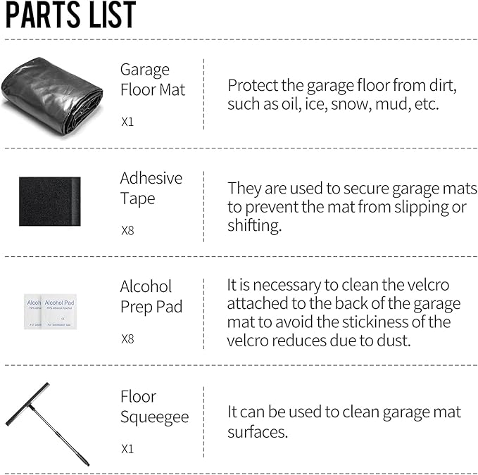 WELKIN Containment Mat,(7'9" x 16'),Non-Slip Garage Floor Mat - Heavy Duty Waterproof Protection from Snow, Rain and Mud for Cars