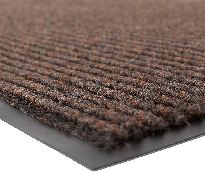 Notrax 109 Brush Step Carpeted Indoor/Outdoor Entrance Mat for Home or Office, 3' X 4', Absorbent Slip Resistant Heavy Duty Entry Mat, Brown, 109S0034BR