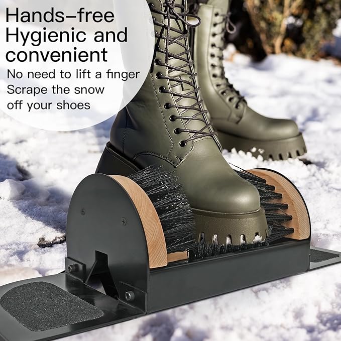 MAXIMILIAN Boot Scraper Outdoor Shoe Brush with Flaps Boot Scrubber Cleaning Heavy-Duty Shoe Cleaner Footwear Cleaning Tool for Mud, Dirt, and Snow
