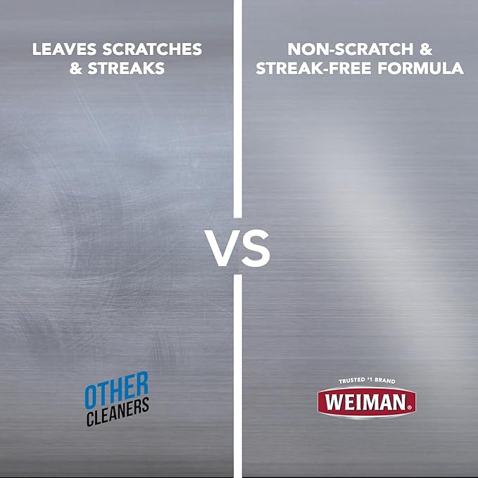 Weiman Stainless Steel Cleaner & Polish, 6 Pack, Anti Fingerprint Spray, Water Spots & Grease, No Streaks or Residue, Safe for Metal Polish, Chrome, Appliances, Fridge, Sinks & Grills