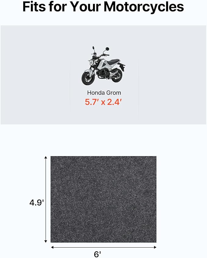 VEVOR Waterproof Garage Floor Mat for Under Car, 4.9'x6' Oil Spill Mat Containment Mat with Strong Grip, Protects Garage Floor from Water, Mud and Oil, for Garages Greenhouses Entrance