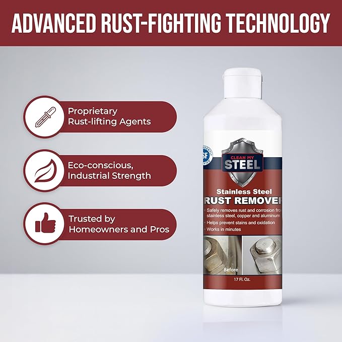 CLEAN MY STEEL Stainless Steel Rust Remover and Stain Cleaner | 1 Liter | NSF Certified | Commercial & Industrial Grade