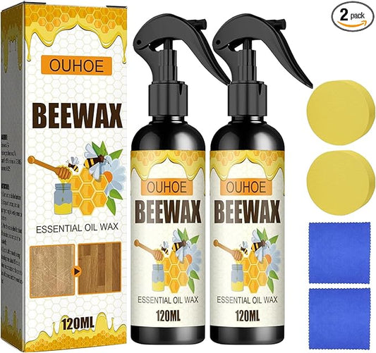 2PCS Natural Beeswax Spray, Beeswax Spray Cleaner, Furniture Polish,The Original Furniture Polish for living rooms,kitchens,wood furniture floors