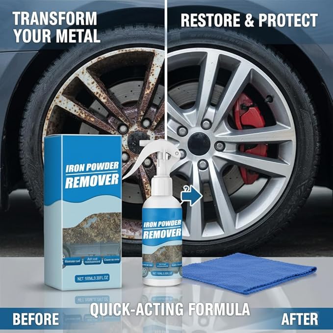 2026 New Multi-functional Quick-acting Rust Removal Spray, Fast-acting Spray to Remove Iron, Portable Car Rust Removal for Metal, Tools, Cars, Chains (3PCS)